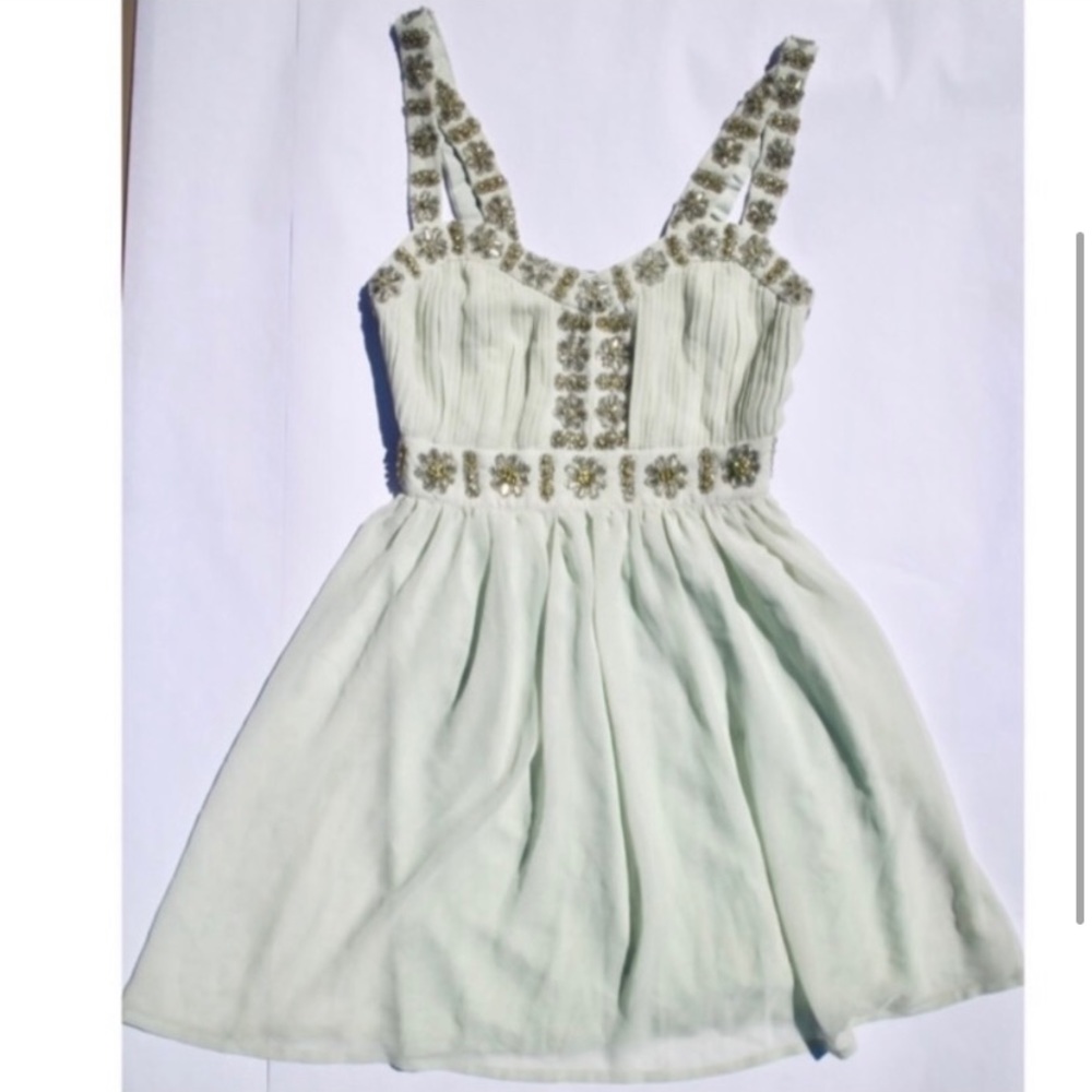 FINAL: NWT Emerald Beaded Topshop Mini Dress
